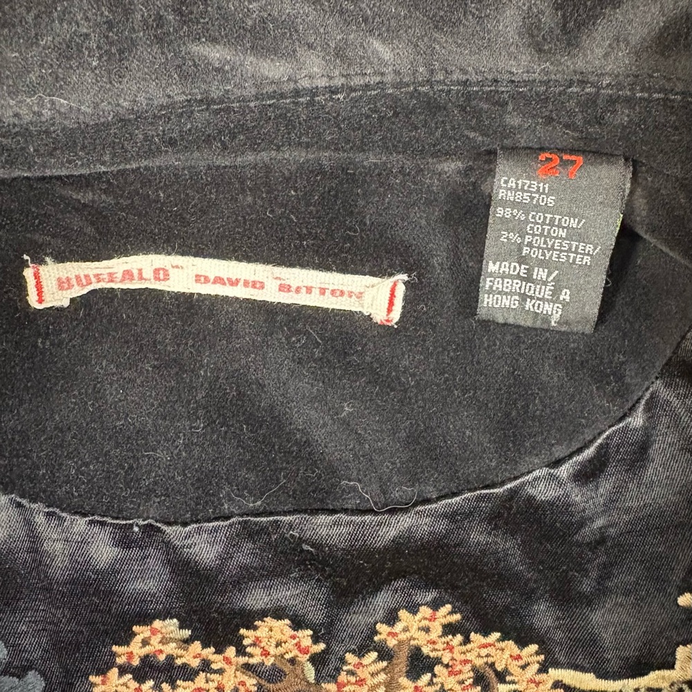 Women's Size 27 Buffalo David Bitton Floral Embroidered Pea Coat - Picture 5 of 7